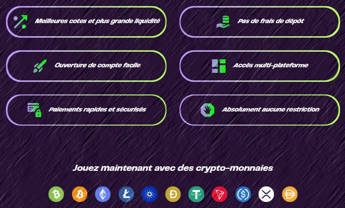 Page d'accueil avec les promesses de l'offre